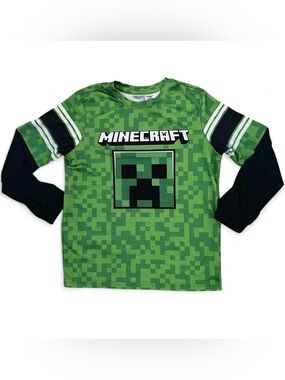 Minecraft boy’s green long sleeve T-shirt Size 14 years